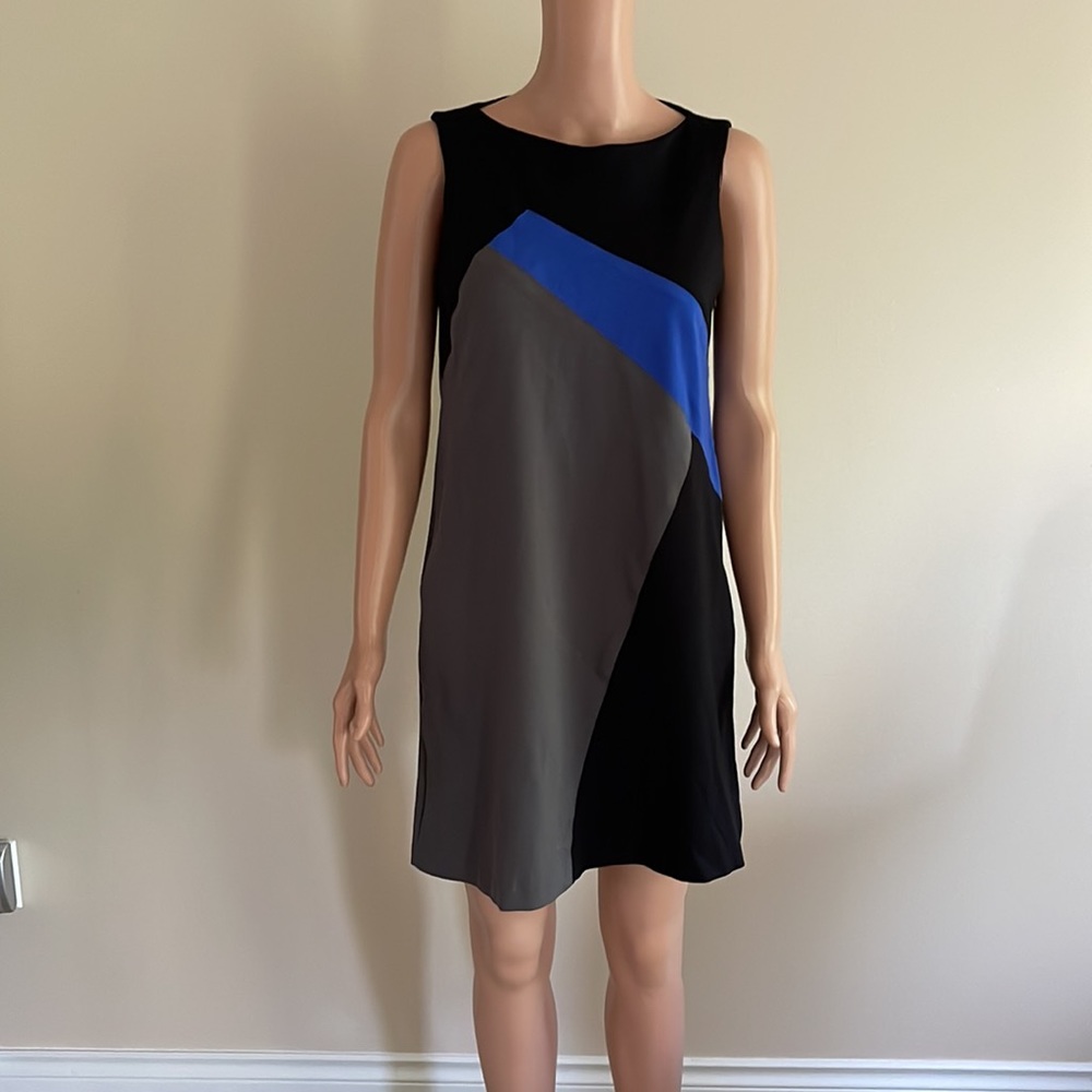 Julie Dillon dress size 2 black/grey blue color block NWOT